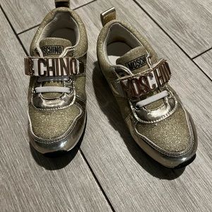 Girls sneakers labeled  Moschino size 30 /US 12-12.5